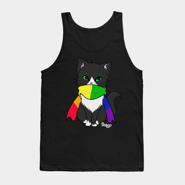 Pride Cat with Scarf Tank Top by parigok